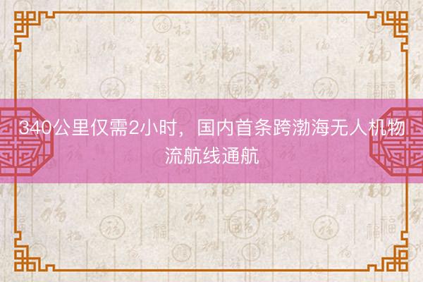 340公里仅需2小时，国内首条跨渤海无人机物流航线通航