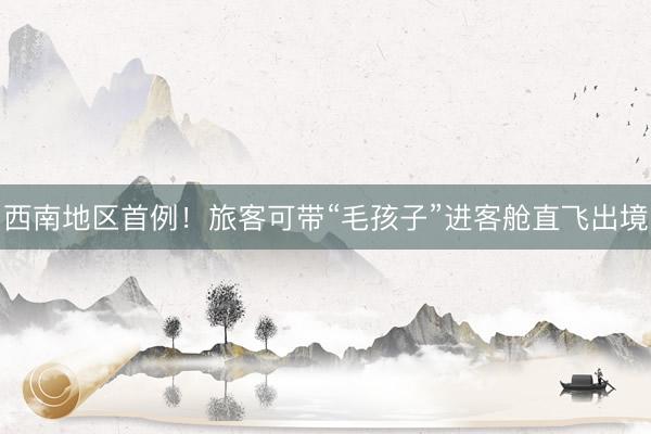西南地区首例！旅客可带“毛孩子”进客舱直飞出境