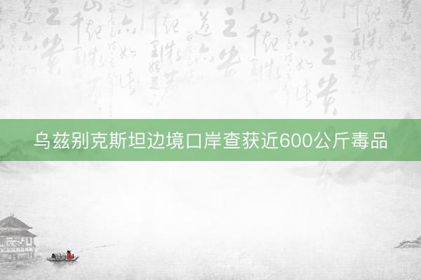 乌兹别克斯坦边境口岸查获近600公斤毒品