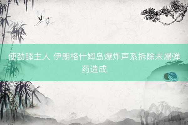 使劲舔主人 伊朗格什姆岛爆炸声系拆除未爆弹药造成
