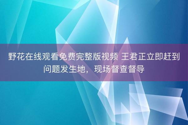 野花在线观看免费完整版视频 王君正立即赶到问题发生地，现场督查督导
