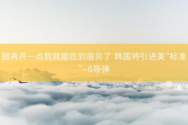 腿再开一点我就能吃到扇贝了 韩国将引进美“标准”-6导弹