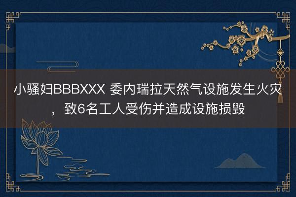 小骚妇BBBXXX 委内瑞拉天然气设施发生火灾，致6名工人受伤并造成设施损毁