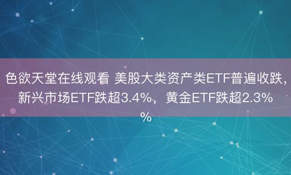 色欲天堂在线观看 美股大类资产类ETF普遍收跌，新兴市场ETF跌超3.4%，黄金ETF跌超2.3%