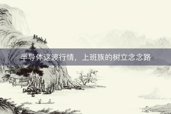 半导体这波行情，上班族的树立念念路