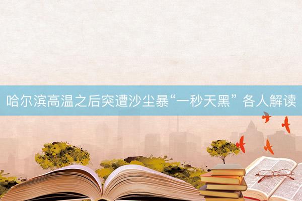 哈尔滨高温之后突遭沙尘暴“一秒天黑” 各人解读