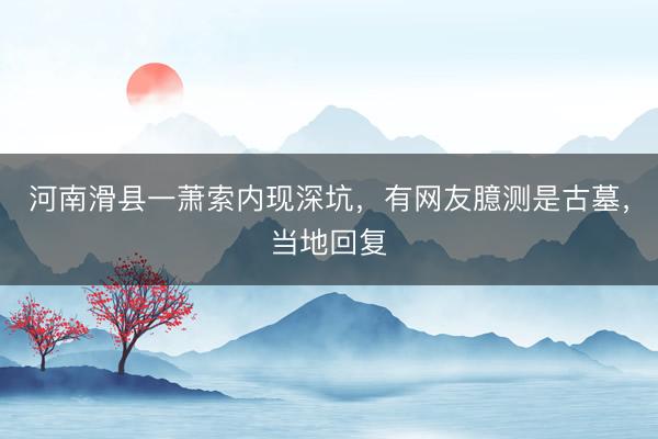 河南滑县一萧索内现深坑，有网友臆测是古墓，当地回复