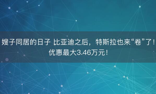 嫂子同居的日子 比亚迪之后，特斯拉也来“卷”了！优惠最大3.46万元！