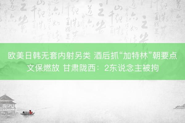 欧美日韩无套内射另类 酒后抓“加特林”朝要点文保燃放 甘肃陇西：2东说念主被拘