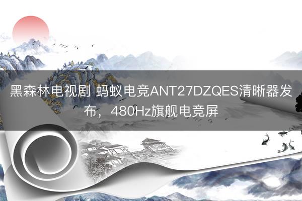黑森林电视剧 蚂蚁电竞ANT27DZQES清晰器发布，480Hz旗舰电竞屏