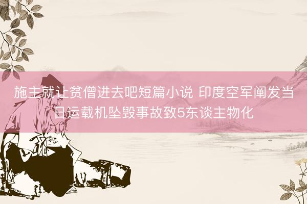 施主就让贫僧进去吧短篇小说 印度空军阐发当日运载机坠毁事故致5东谈主物化