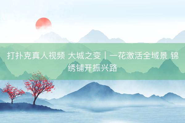 打扑克真人视频 大城之变|一花激活全域景 锦绣铺开振兴路