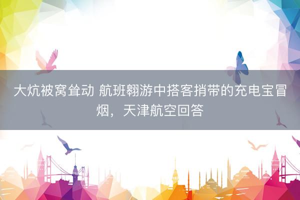 大炕被窝耸动 航班翱游中搭客捎带的充电宝冒烟，天津航空回答